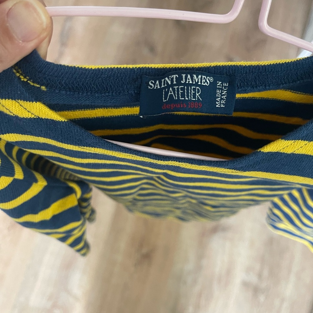 Saint James Striped Navy and Yellow Top for kids